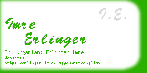 imre erlinger business card